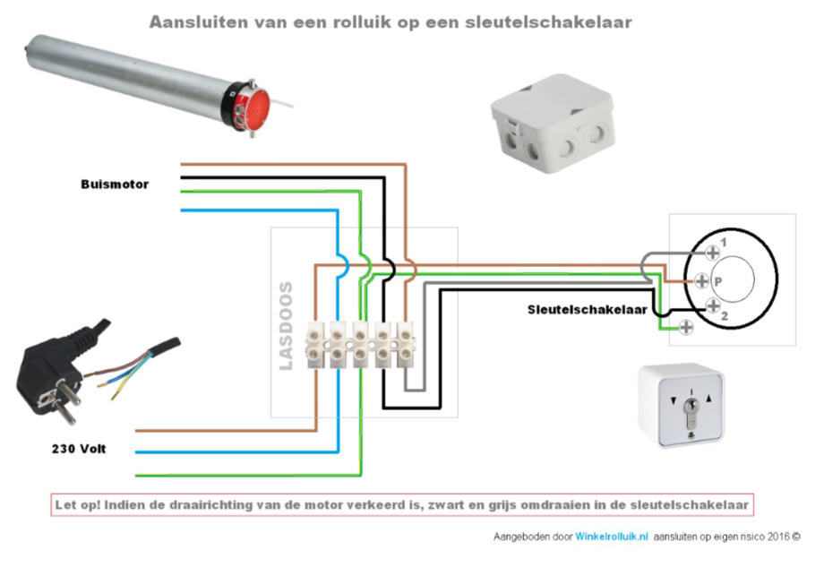 hemel elke keer ruilen aansluiten sleutelschakelaar rolluik